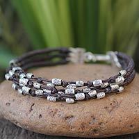 Silver accent braided bracelet,