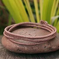 Silver accent wrap bracelet,
