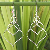 Featured review for Sterling silver dangle earrings, Chiang Mai Chimes