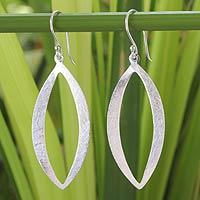 Sterling silver dangle earrings Elliptical Siam Thailand