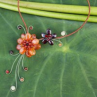 Carnelian and garnet choker,