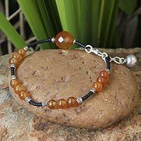 Carnelian beaded bracelet,