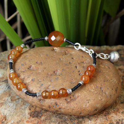 Carnelian beaded bracelet, Autumn Sunset