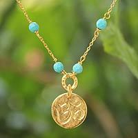 Gold vermeil pendant necklace,