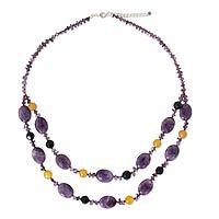 Amethyst beaded necklace,
