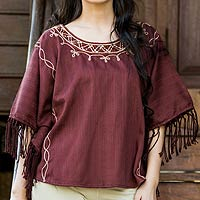 Cotton tunic Exotic Brown Butterfly Thailand