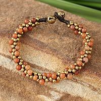 Beaded brass bracelet,