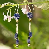 Lapis lazuli dangle earrings,