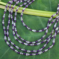 Amethyst strand necklace, 'Romantic Lavender' - Amethyst strand necklace