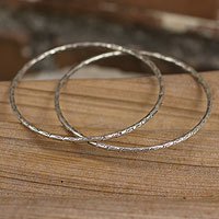 Silver bangle bracelets,