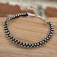 Silver flower bracelet,