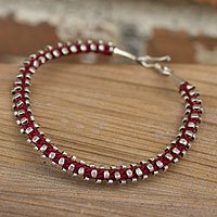 Silver flower bracelet,