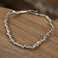 Silver beaded bracelet,