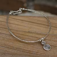 Silver charm bracelet,