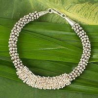 Silver beaded bracelet,