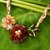 Carnelian flower necklace, 'Ginger Blossoms' - Carnelian and Quartz Handmade Floral Necklace (image 2) thumbail