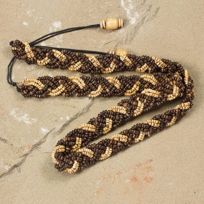 Coconut shell belt, Natural Braid