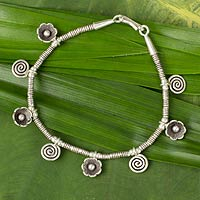 Silver charm bracelet, 'Hill Tribe Magic' - Silver charm bracelet