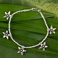 Silver charm bracelet,