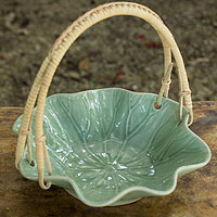 Celadon basket Lotus Leaf Thailand