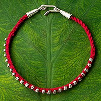 Silver braided bracelet,