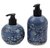Celadon ceramic soap dispensers, 'Sapphire Floral' (pair) - Blue Celadon Ceramic Liquid Soap Dispensers (Pair) (image 2a) thumbail