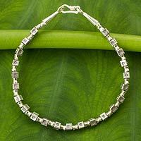Silver beaded bracelet,