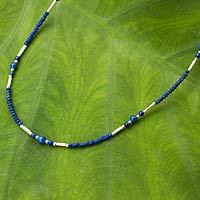 Lapis lazuli beaded necklace,