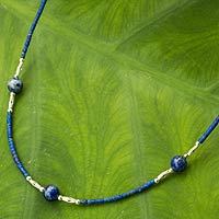 Lapis lazuli beaded necklace,