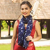 Silk scarf Sapphire Mystique Thailand