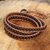 Smoky quartz wrap bracelet, 'Joyful Life' - Smoky Quartz and Leather Wrap Bracelet Thai Jewelry (image 2) thumbail