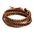 Smoky quartz wrap bracelet, 'Joyful Life' - Smoky Quartz and Leather Wrap Bracelet Thai Jewelry thumbail