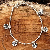 Silver charm bracelet,
