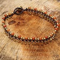 Brass beaded anklet,