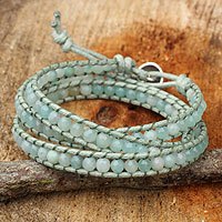 Amazonite wrap bracelet,