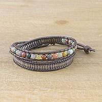 Leather wrap bracelet,