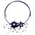 Lapis lazuli and cultured pearl flower necklace, 'Blue Sonata' - Lapis Lazuli and Pearl Flower Choker Necklace (image 2a) thumbail