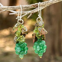 Peridot and unakite cluster earrings Heavenly Gift Thailand