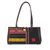 Leather accent cotton shoulder bag, 'Naga Tribal Black' - Leather Accent Handwoven Cotton Shoulder Bag (image 2a) thumbail