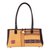Leather accented cotton shoulder bag, 'Naga Tribal Brown' - Leather Accent Tribal Cotton Shoulder Bag (image 2a) thumbail