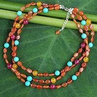 Carnelian beaded necklace,