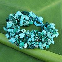 Malachite beaded bracelet,