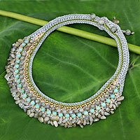 Labradorite and amazonite choker,