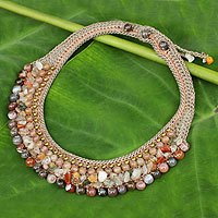 Agate and aventurine choker,