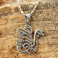 Sterling silver pendant necklace,