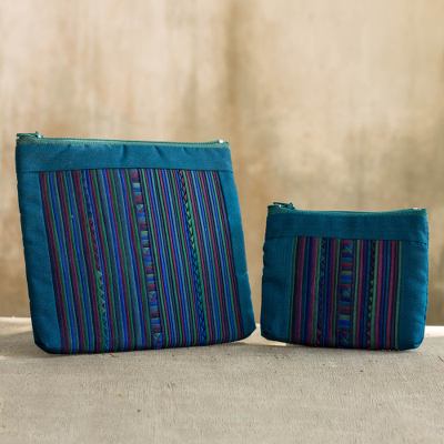 Cotton blend cosmetic bags, Lisu Rainforest (pair)