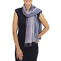 Silk scarf Gray Transitions Thailand