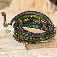 Multi-gemstone wrap bracelet,