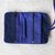Applique jewelry roll, 'Lisu Cobalt Fantasy' - Fair Trade Hill Tribe Applique Jewelry Roll (image 2b) thumbail
