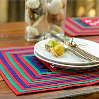 Cotton placemats Festivities set of 4 Thailand